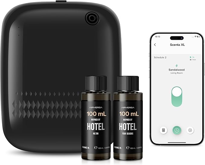 Smart Waterless Essential Oil Diffuser Hotel Scent Starter Kit by Airversa