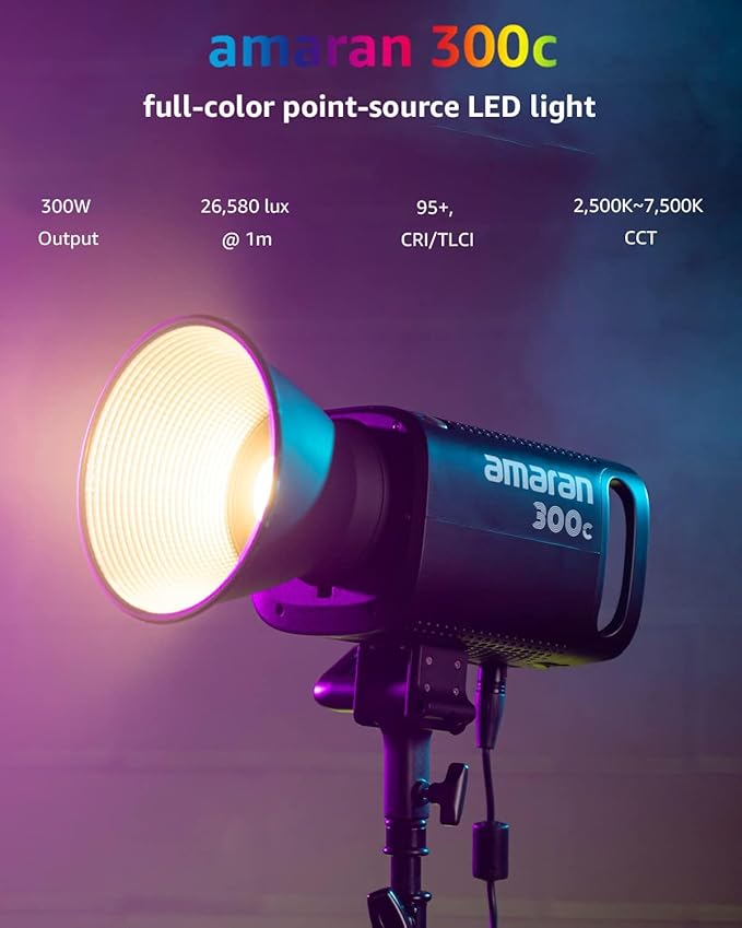 Amaran 300c RGB LED Video Light, Bowen Mount, 500K CCT - Image 2