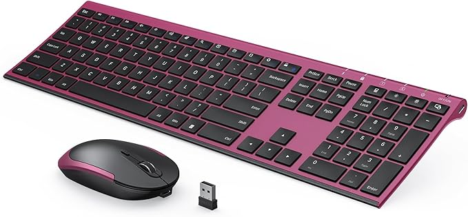 Rechargeable Wireless Keyboard and Mouse Combo, Vssoplor 2.4GHz Ultra Quiet & by VssoPlorWirelesskeyboardMouse