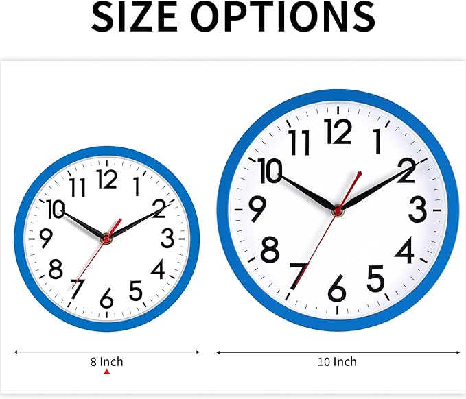 AKCISOT Wall Clock 8 Inch Silent Non-Ticking Modern Clocks Battery Operated - Image 3