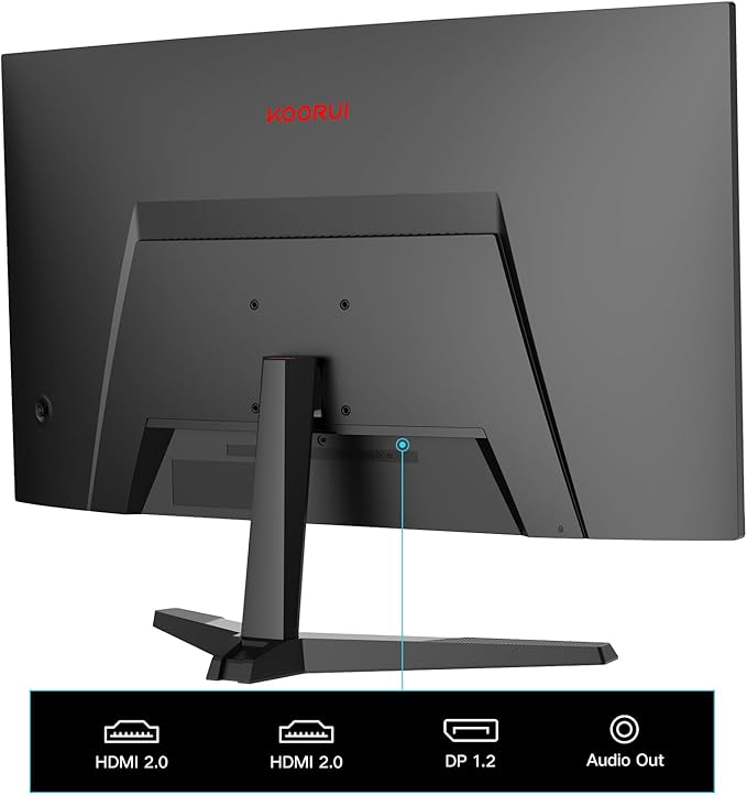 KOORUI 24 inch Curved Gaming Monitor 180Hz FHD 1080P Computer Monitor, 1ms - Image 7