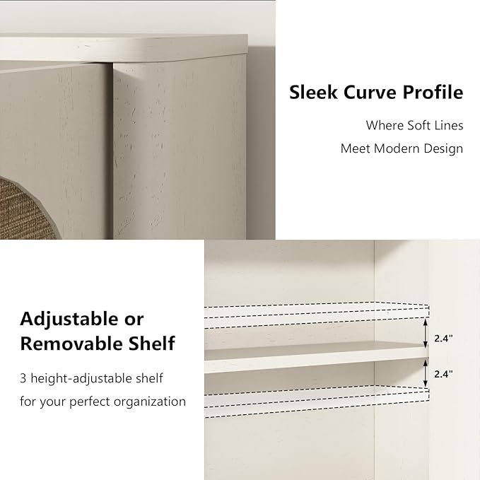 RUSTOWN Rattan Bathroom Wall Cabinet, Over The Toilet Storage Cabinets - Image 8