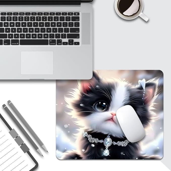 Cute Cat Square Mouse pad, Waterproof, Anti Slip Rubber Base, Computer Mouse pad - Image 5