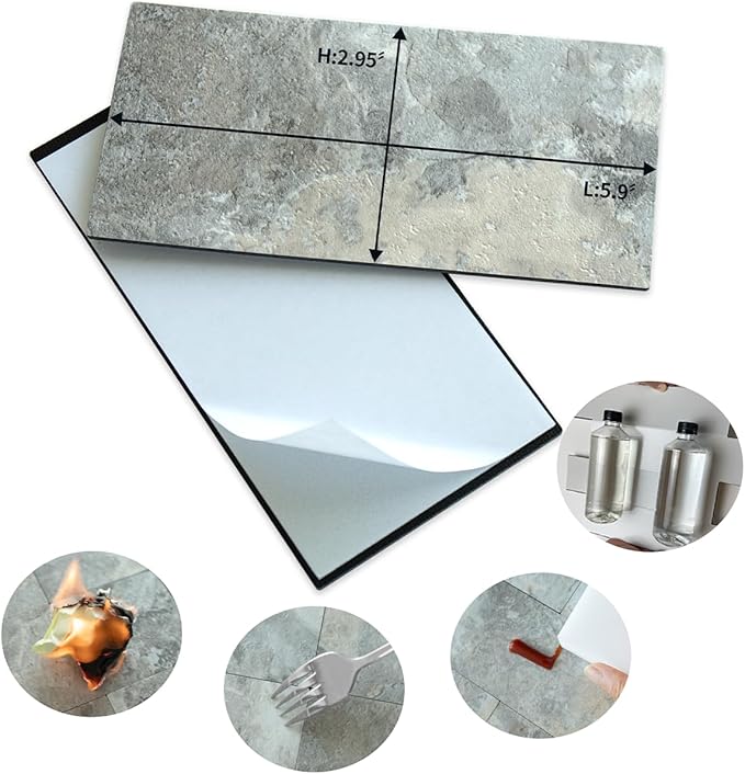 AULIGET 100-Piece Faux Stone Peel and Stick Backsplash Wall Tiles, Laundry Room - Image 5