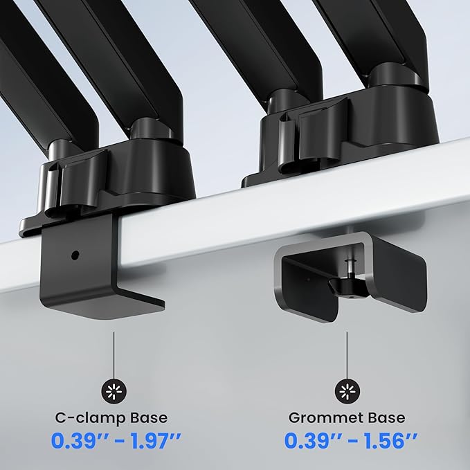 EVEO Premium Dual Monitor Mount 14"-32” Dual Monitor Arm VESA Bracket - Image 5