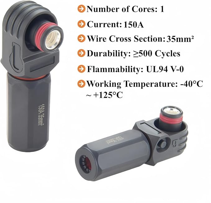 1 Set Battery Energy Storage Connector 150A 35mm² High Current HV Connectors - Image 3