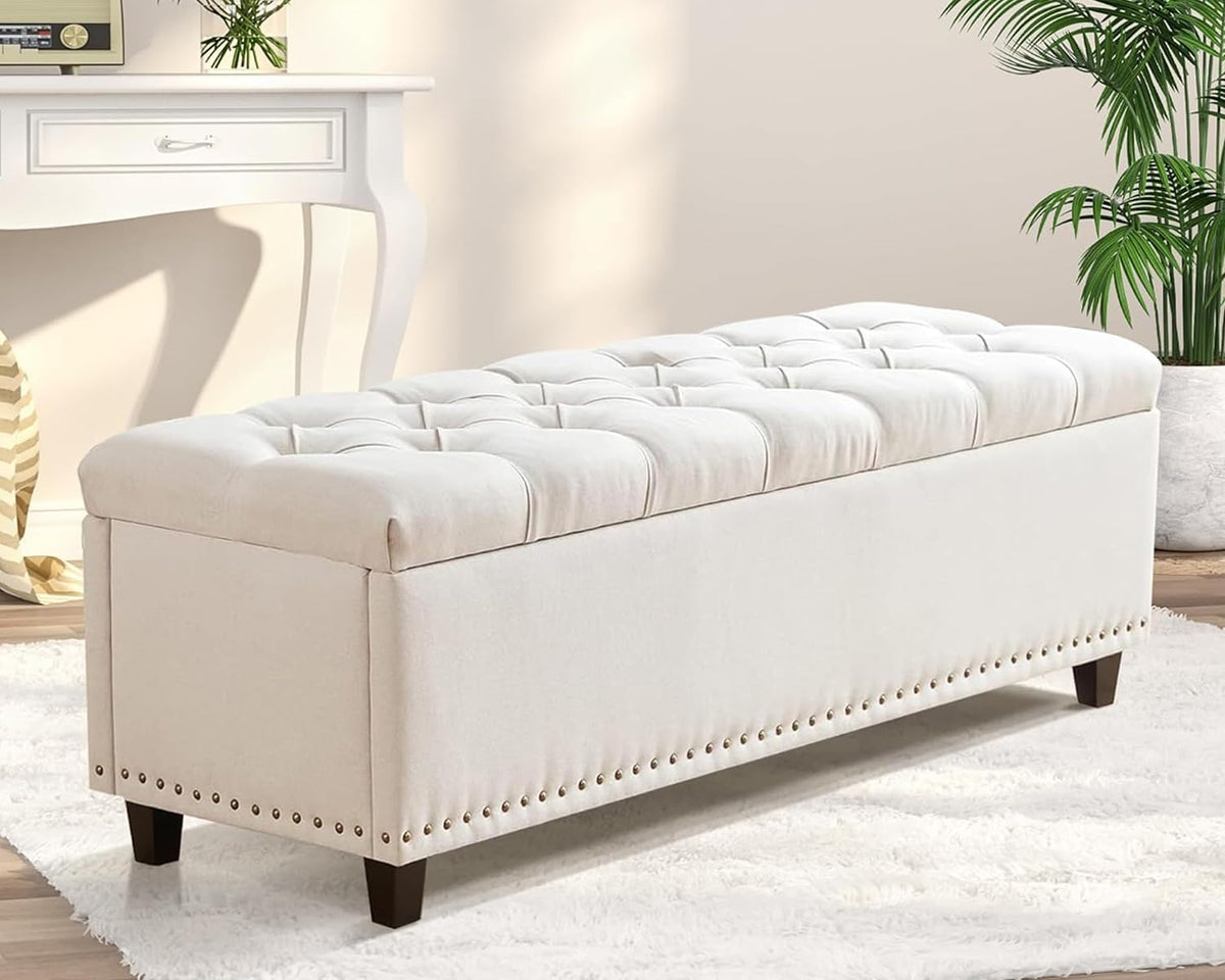 end of bed storage bench - 51" tufted, main product view