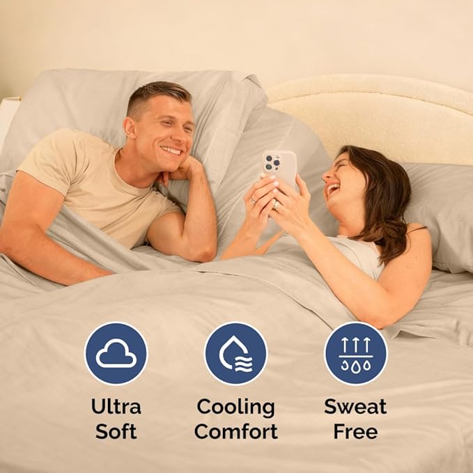 Split Head King Sheet Set – 4 Piece Flex Split Top King Sheets - Image 5