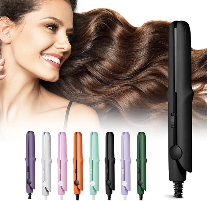 2 in 1 Mini Dual Purpose Curling Iron, 2026 New Portable Curling Wand & Flat by Fiopet