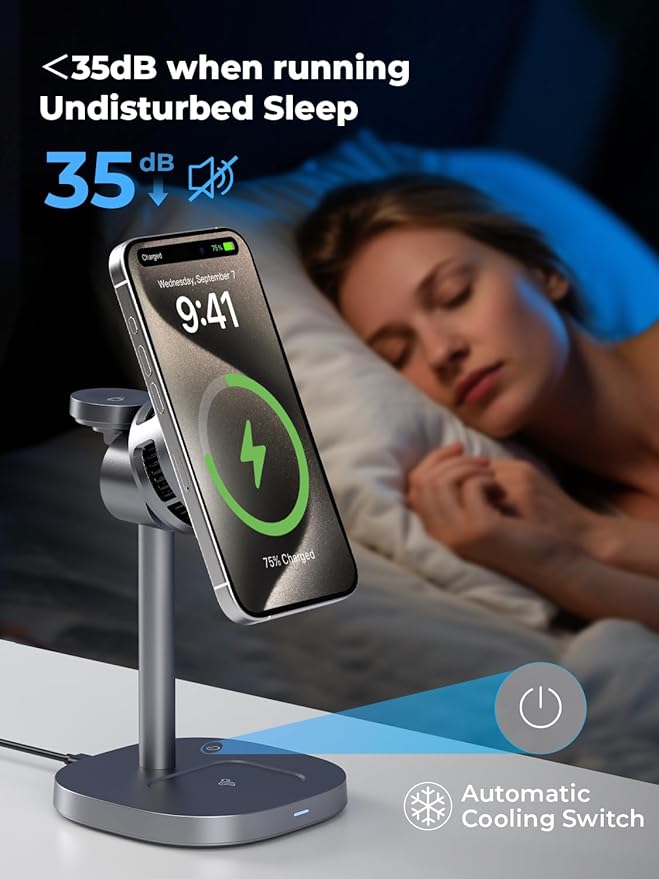 havit 3 in 1 Wireless Charging Station, Qi2 15W Cooling Magnetic Charging Stand - Image 6