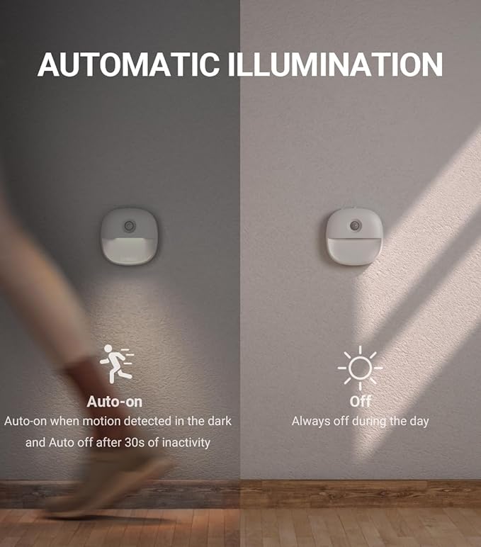 Lyridz Rechargeable Night Light, Motion Sensor Battery Nightlights, Mini - Image 5