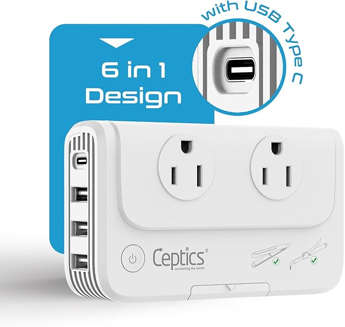Ceptics European Travel Voltage Converter, 200W Adapter - Image 4