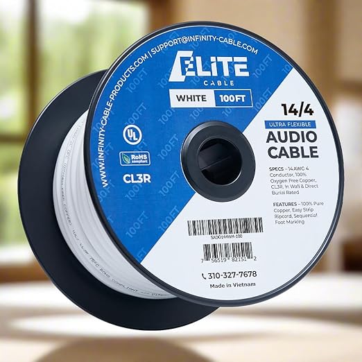 Elite 14/4 Speaker Wire 100ft, UL Listed, - Image 9