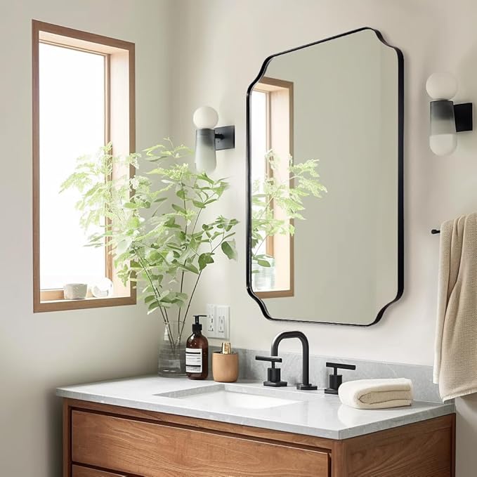 ANDY STAR Bathroom Vanity Mirror, 24x36 Inch Matte Black Mirror, Modern - Image 6