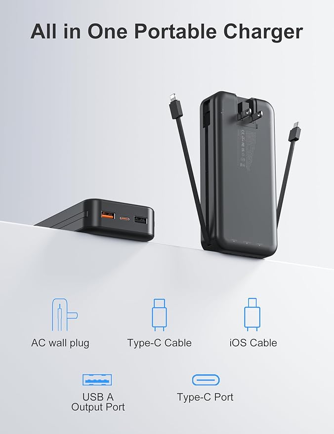 aonidi 20000mAh Ultra-Portable-Charger-Power-Bank PD20W - Image 2