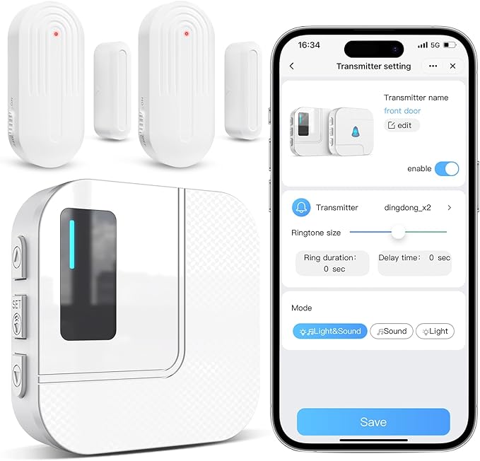 Door Chime, Sanjie WiFi Door Sensor Open Chime When Entering by SANJIEGuardSecurity
