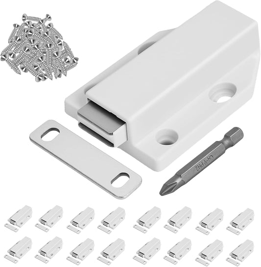 16 Pack Magnetic Push Latch, Heavy Duty Magnetic Touch Latch,
