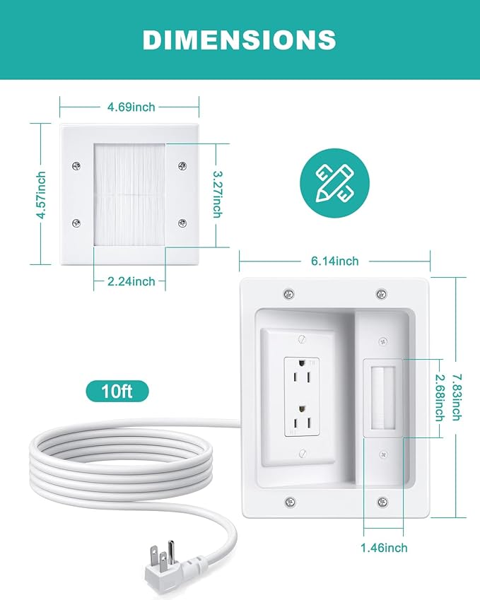 HAPYTHDA in Wall Cable Management Kit, TV Cord Hider - Image 9