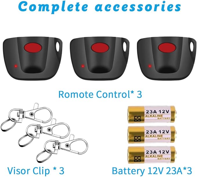 3-Pack 300MHz 10 dip Switch for Multicode Garage Gate Door Opener Remote Control - Image 7