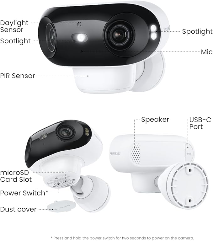 REOLINK Argus 4 Pro 4K Solar Security Cameras Wireless Outdoor, 180° Dual-Lens - Image 10