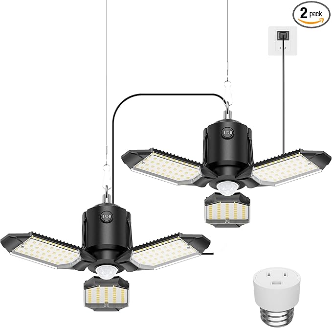 Kryoza Garage Motion Sensor Lights Plug-in 2Pack, 8000LM Super Bright Motion by Kryoza
