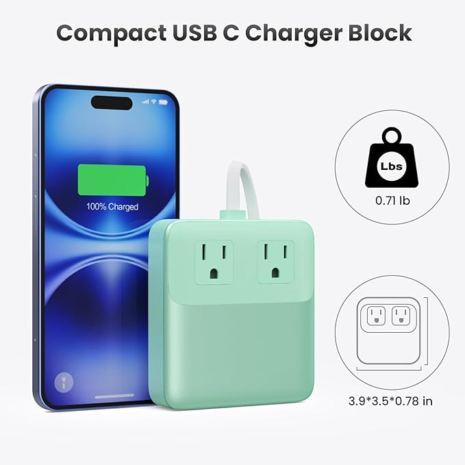 135W Charging Station USB C Power Strip, 6-in-1 GaN USB C Charger Block - Image 7