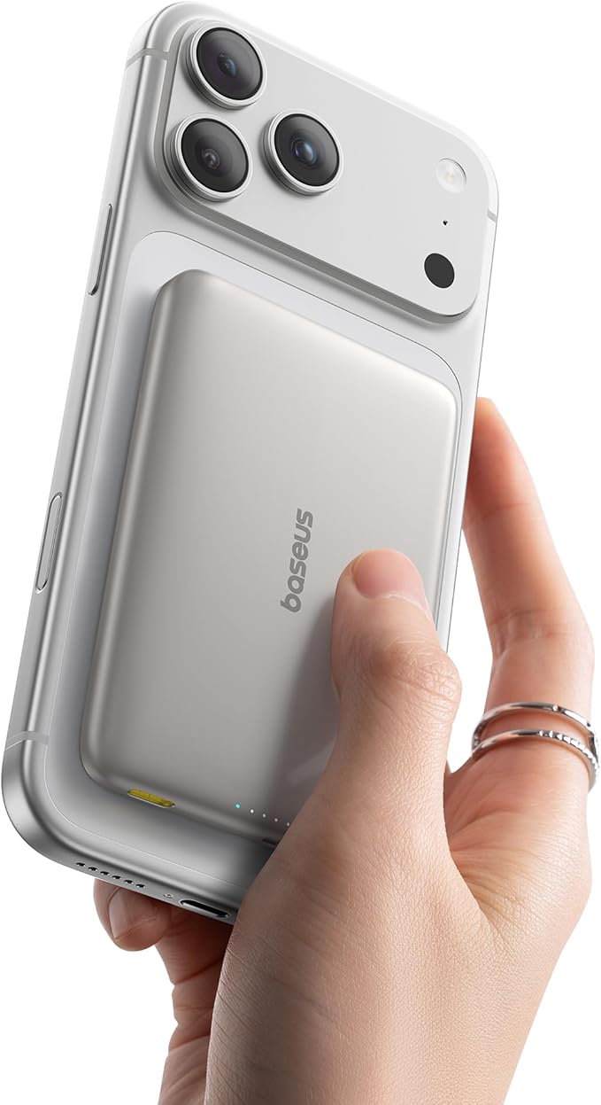 Baseus Picogo Magsafe Portable Charger, Qi2 Certified 0.5" Ultra Slim 15W by Baseus