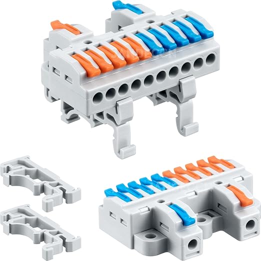 JANDECCN 6pcs DIN Rail Terminal Blocks, DIY Splicing Wire Connectors by JANDECCN