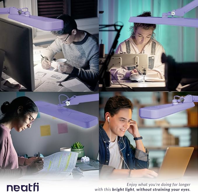 Neatfi XL 2, 500 Lumens LED Task Lamp, 22 Inches Wide, Eye-Caring, Desk Light - Image 2