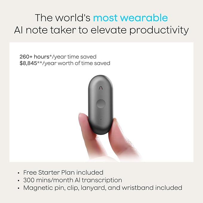 Plaud NotePin S AI Voice Recorder, Wearable AI Notetaker, AI Transcribe & - Image 2