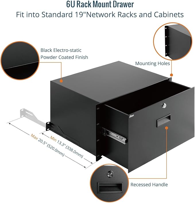 Tecmojo 6U Rack Drawer, Rack Mount Drawer - Image 4