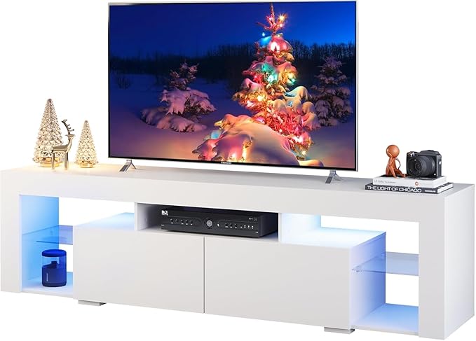 WLIVE TV Stand for 65 to 70 Inch TV, Modern Entertainment Center by WLIVE