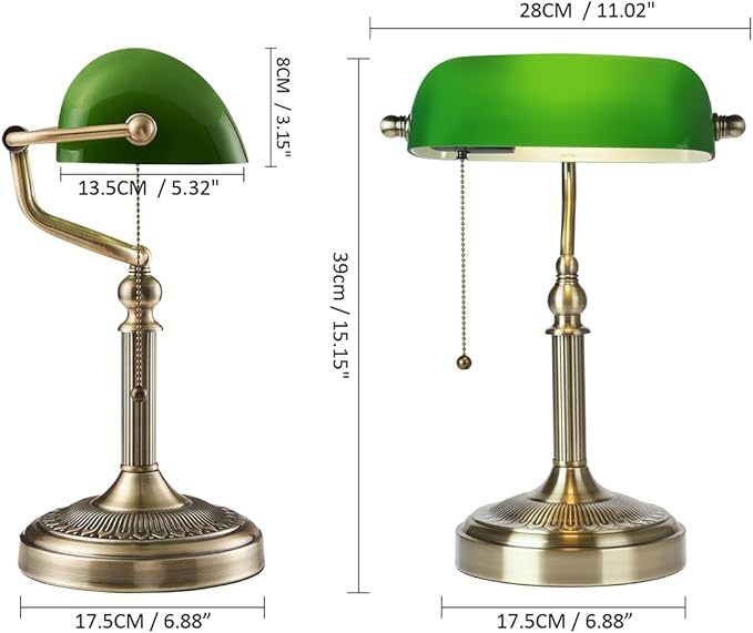 Newrays Glass Bankers Desk Lamp - Image 5