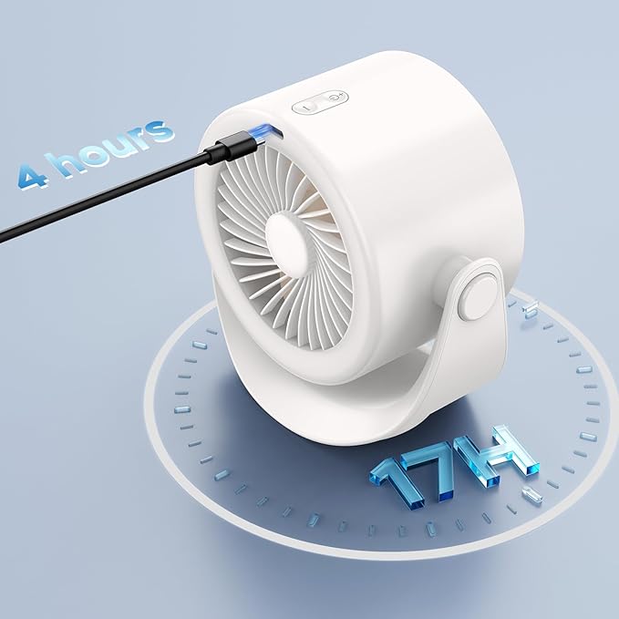 MORECORE Desk Fans for Bedroom, Strong Airflow Turbo Quiet Small USB Fan - Image 6