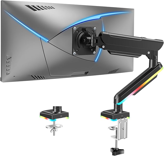MOUNTUP RGB Single Monitor Arm Fits 32 27 24 22 inch, Holds 4.4-22lbs Screens by MOUNTUP