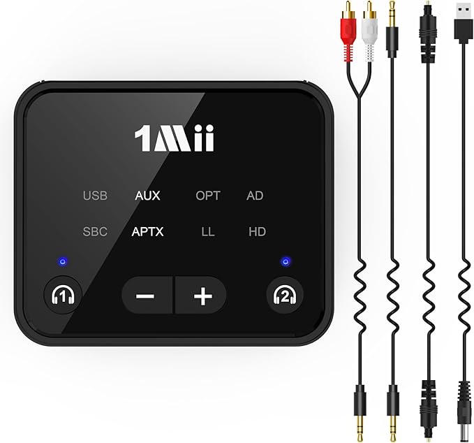 1Mii Bluetooth 5.3 Transmitter for TV to 2 Wireless Headphones, Long Range - Image 8