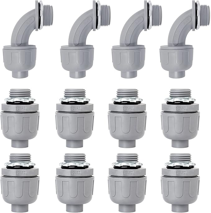 Wocloer 1/2 inch Liquid Tight Connector PVC Flexible Conduit Connector UL by Wocloer