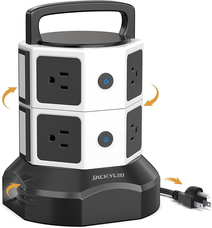 Tower Surge Protector Power Strip, JACKYLED Extension Cord - Image 8