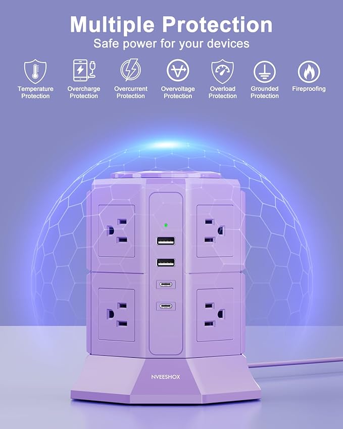 Flat Plug Power Strip Tower - Image 5
