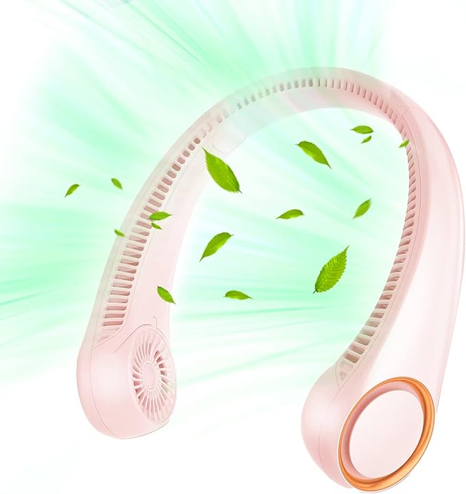 Portable Neck Fan, Hands Free Bladeless Fan, 360° Cooling Personal Fan by penkou