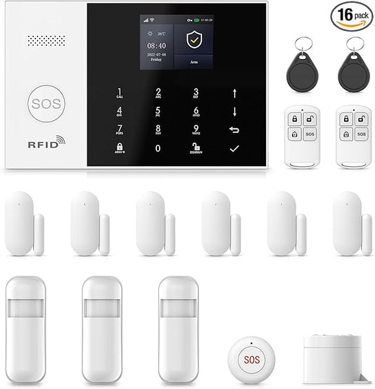 Home Alarm System Wireless, Door/Window Sensors, Motion Detectors, by PGST