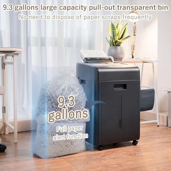 Effeluviate Commercial Autofeed Paper Shredder: 200 Sheets P-5 Micro Cut Shreds - Image 4