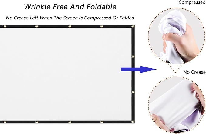 Mdbebbron 150 inch Projection Screen 16:9 Foldable Anti-Crease Portable - Image 2