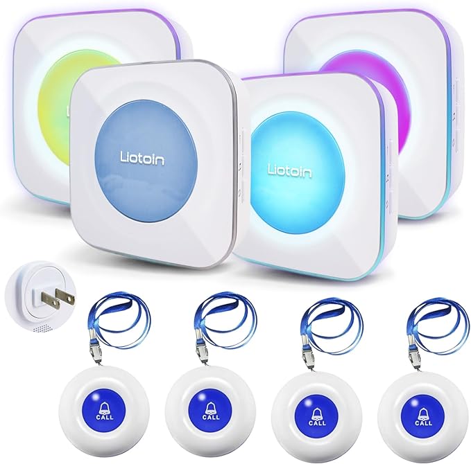 LIOTOIN Caregiver Pager Wireless Call Button Call Bell Alert Button Nurse Alert by Liotoin