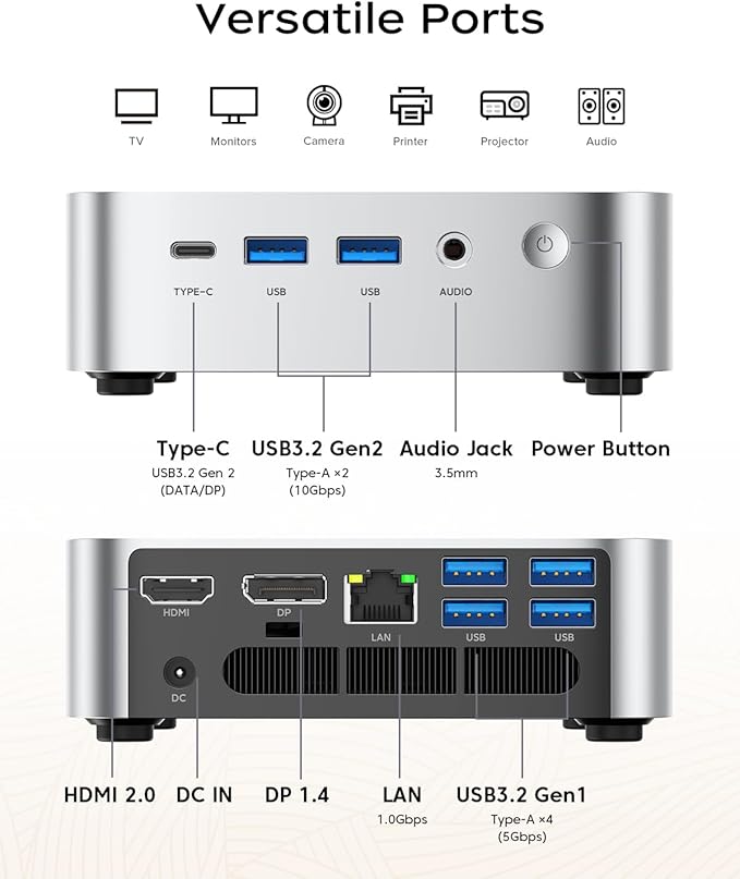 ACEMAGIC Kron Mini K1 Mini Gaming PC, Core i5-12600H Mini Computers, 16GB DDR4 - Image 9