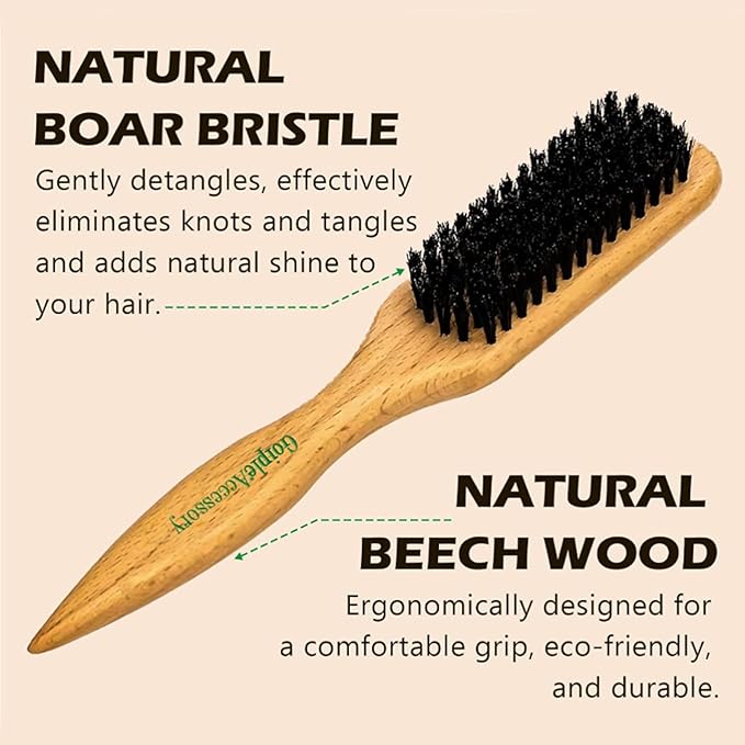 Slick Back Hair Brush & Wax Stick Set - Image 2