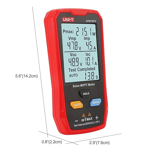 UNI-T UT673PV Solar Panel Tester, Solar MPPT Meter, 800W Photovoltaic Module - Image 8