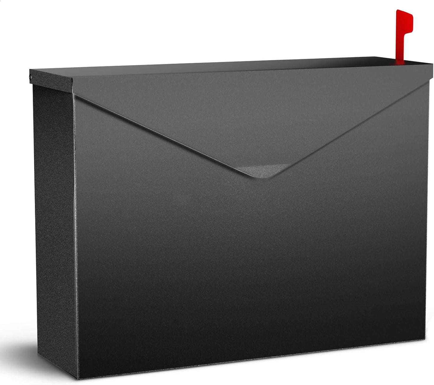 Large Capacity Wall Mount Mailbox with Outgoing Mail Flag, 14.2”x10.4”x4.3” Steel Mail Box for Outside, Rust-Proof Galvanized Steel Post Box, Quiet Stay-Open Lid Smooth Operation Mailboxes