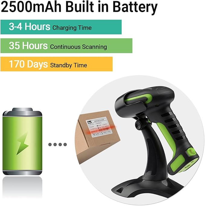 Tera Pro Industrial Wireless Barcode Scanner 2D QR 1D Bar Code Reader 2.4G - Image 7