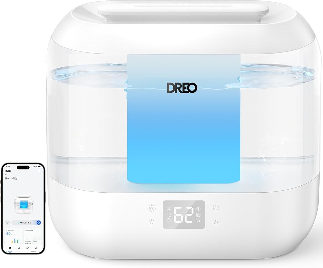 DREO Smart Humidifiers for Bedroom, Top Fill 4L Supersized Humidifier Large Room by DREO